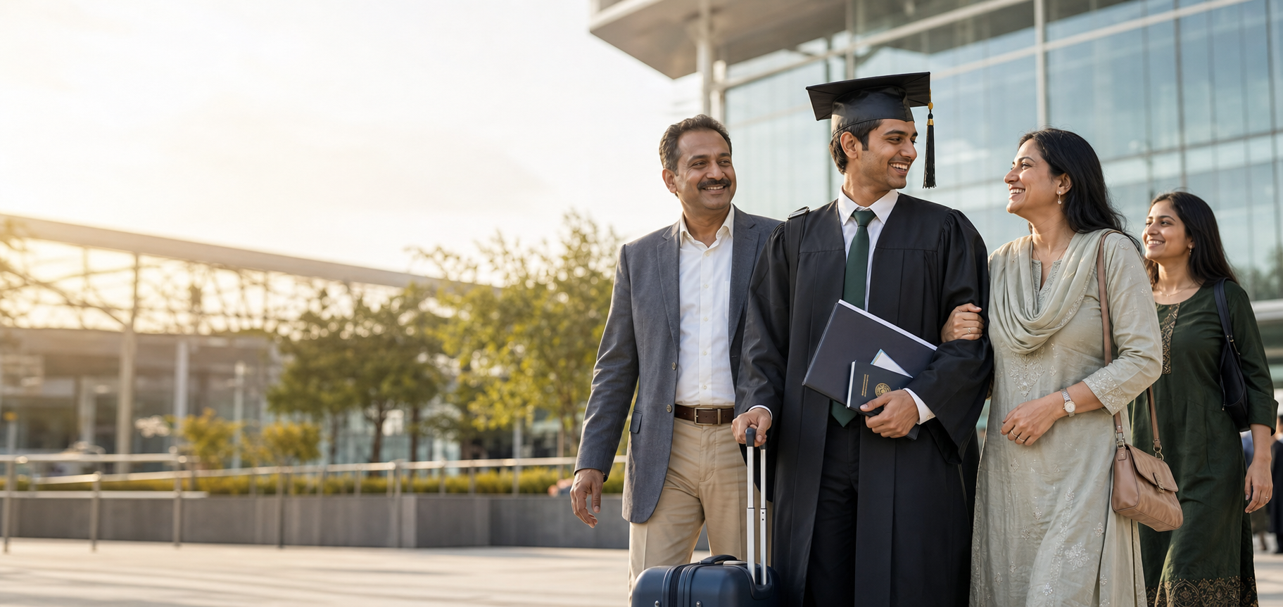 Students walking on campus while planning post-admission finance